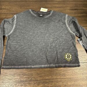 Boston Bruins NHL long sleeve shirt Girls size‎ M Medium 8/10 crop top